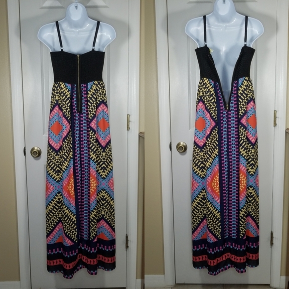 Gianni Bini Dress Small Colorful Maxi Geometric Print - Picture 5 of 7